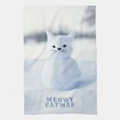 Cute Snow Cat Meowy Catmas Christmas Kitchen Towel Geschirrtuch (Vertikal)