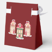 Cute Snow Gingerbread Village Baby Shower Geschenkschachtel (Rückseite)