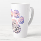 Cute Snow Leopard Paw Mountain Design Milchtasse (Rechte Ecke)
