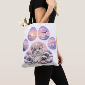 Cute Snow Leopard Paw Mountain Design Tasche (Von Nahem)