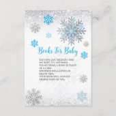 Cute Snowflake Blue & Silver Baby's Book Request Begleitkarte (Vorderseite)