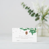 Cute Snowflake Pine cone Diaper Raffle Baby Shower Begleitkarte (Stehend Vorderseite)