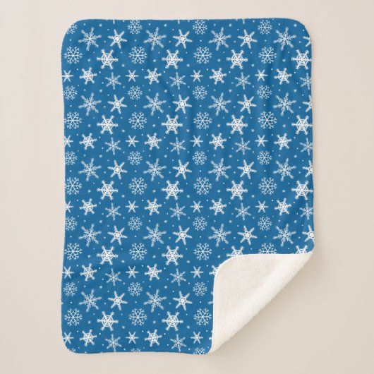 Cute snowflakes with dots blanket blue sherpadecke (Vorderseite)