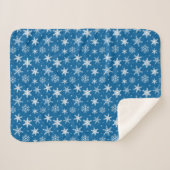 Cute snowflakes with dots blanket blue sherpadecke (Vorderseite (Horizontal))