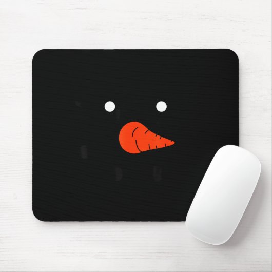 Cute Snowlady Snowman Face Christmas Matching Fami Mousepad (Mit Mouse)