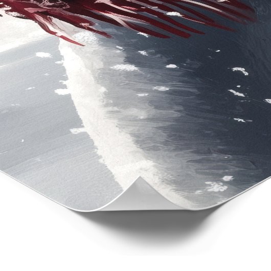 Cute Snowman and Reindeer Christmas Wall Art Poster (Ecke)