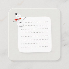 Cute Snowman Button Design Holiday Enclosure Card Begleitkarte