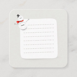 Cute Snowman Button Design Holiday Enclosure Card Begleitkarte