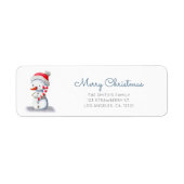 Cute Snowman Candy Cane Christmas Return Address (Vorne)