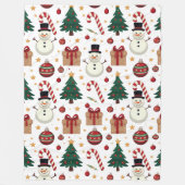 Cute Snowman & Candy Cane Christmas Throw Blanket Fleecedecke (Vorderseite)