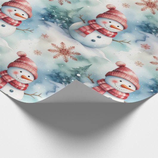 Cute Snowman Christmas  Geschenkpapier (Ecke)