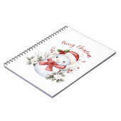 Cute Snowman Christmas Spiral Photo Notebook Notizblock (Linke Seite)