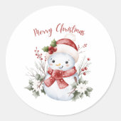 Cute Snowman Christmas Sticker (Vorderseite)
