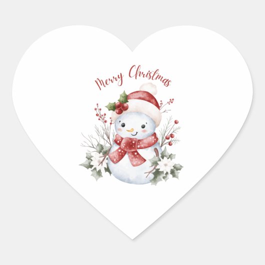 Cute Snowman Christmas Sticker (Vorderseite)