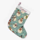 Cute Snowman Christmas Stocking Kleiner Weihnachtsstrumpf (Vorderansicht (hängend))