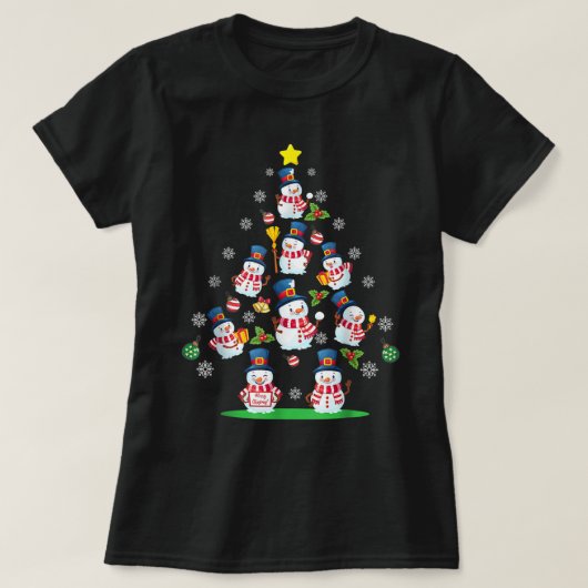 Cute Snowman Christmas Tree Women Men Chrismas  T-Shirt (Design vorne)