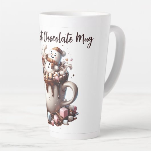 Cute Snowman Cocoa Design Milchtasse (Rechte Ecke)
