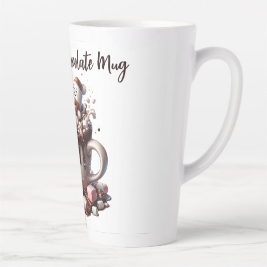 Cute Snowman Cocoa Design  Milchtasse (Rechts)