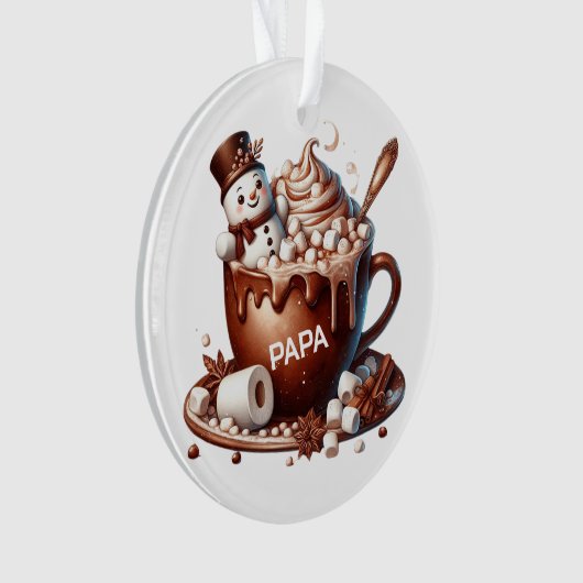 Cute Snowman Cocoa Design  Ornament (Vorderseite)