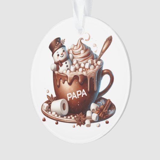 Cute Snowman Cocoa Design  Ornament (Vorderseite)