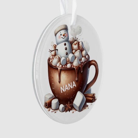 Cute Snowman Cocoa Design  Ornament (Vorderseite)