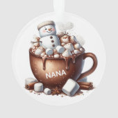 Cute Snowman Cocoa Design  Ornament (Rückseite)