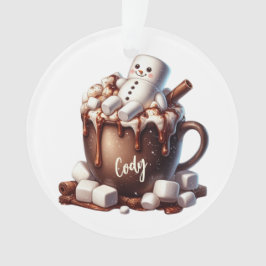 Cute Snowman Cocoa Design Ornament