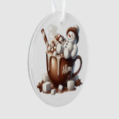 Cute Snowman Cocoa Design Ornament (Vorderseite)