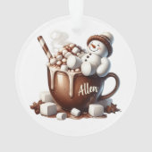 Cute Snowman Cocoa Design  Ornament (Rückseite)