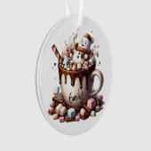 Cute Snowman Cocoa Design  Ornament (Vorderseite)