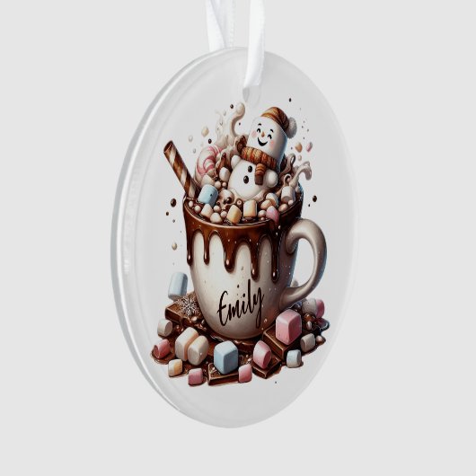 Cute Snowman Cocoa Design  Ornament (Vorderseite)