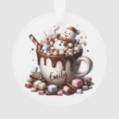 Cute Snowman Cocoa Design Ornament (Rückseite)