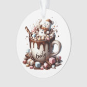 Cute Snowman Cocoa Design  Ornament (Vorderseite)