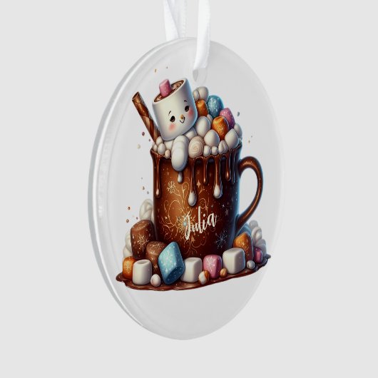 Cute Snowman Cocoa Design  Ornament (Vorderseite)
