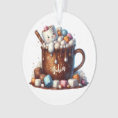 Cute Snowman Cocoa Design  Ornament (Vorderseite)
