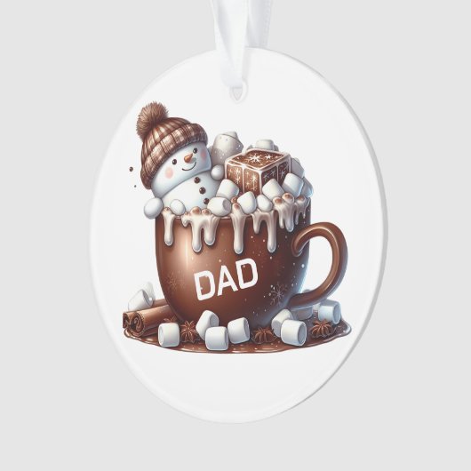 Cute Snowman Cocoa Design  Ornament (Vorderseite)