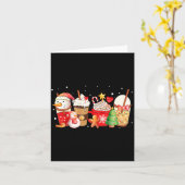 Cute Snowman Coffee Lover Latte Gingerbread Funny Karte (Gelbe Blume)