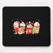 Cute Snowman Coffee Lover Latte Gingerbread Funny  Mousepad (Vorne)