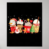 Cute Snowman Coffee Lover Latte Gingerbread Funny Poster (Vorne)