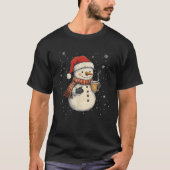 Cute Snowman Drink Coffee Winter Snowflake Snowman T-Shirt (Vorderseite)