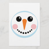 Cute Snowman Face Winter Holiday Design Einladung (Vorderseite)