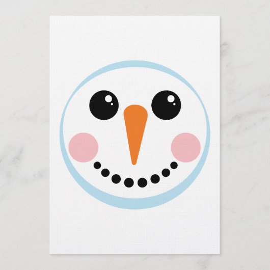 Cute Snowman Face Winter Holiday Design Einladung (Vorderseite)