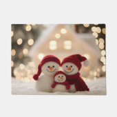 Cute Snowman Family Winter Christmas Fußmatte (Vorderseite)