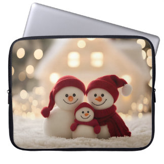Cute Snowman Family Winter Christmas Laptopschutzhülle