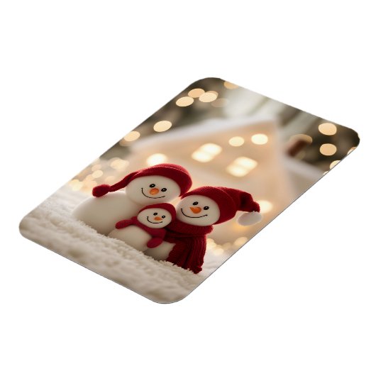 Cute Snowman Family Winter Christmas Magnet (Linke Seite)