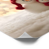 Cute Snowman Family Winter Christmas Poster (Ecke)