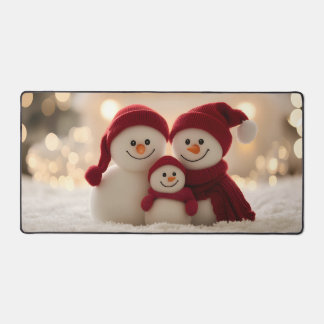 Cute Snowman Family Winter Christmas Schreibtischunterlage