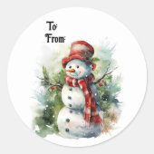 Cute Snowman Gift Sticker (Vorderseite)