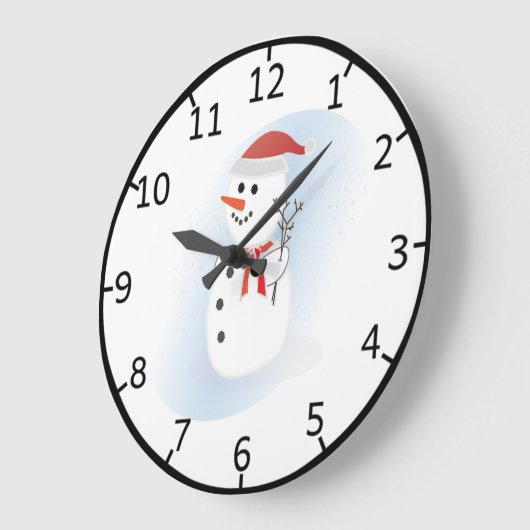 Cute Snowman Große Wanduhr (Winkel)