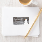 Cute Snowman Happy Holidays Adressaufkleber (Insitu)